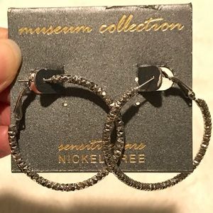 Museum Collection silver earrings, NWT, sensitive